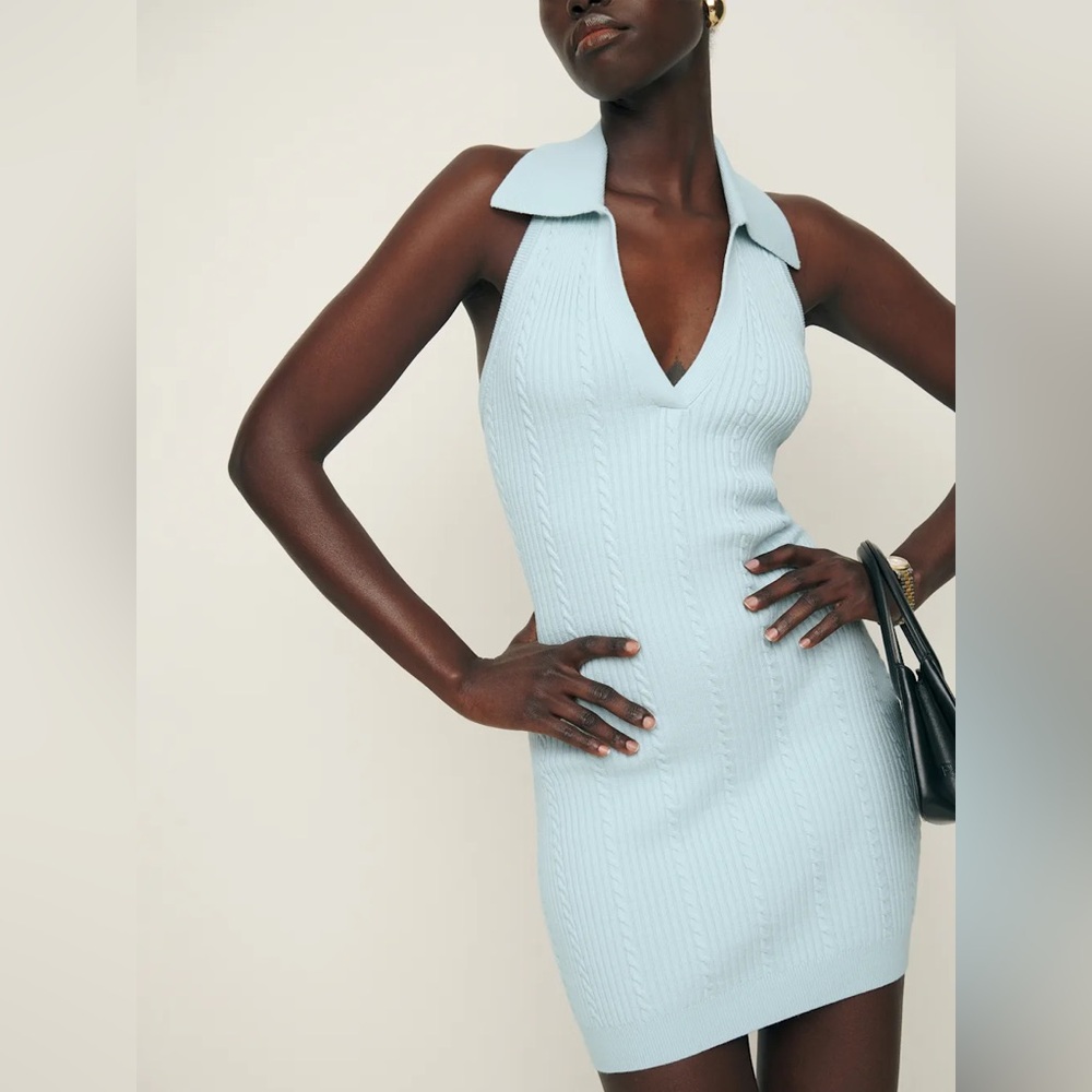 Reformation Tinsley Cable Halter Dress